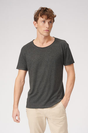 Deep Neck T-shirt - Dark Grey