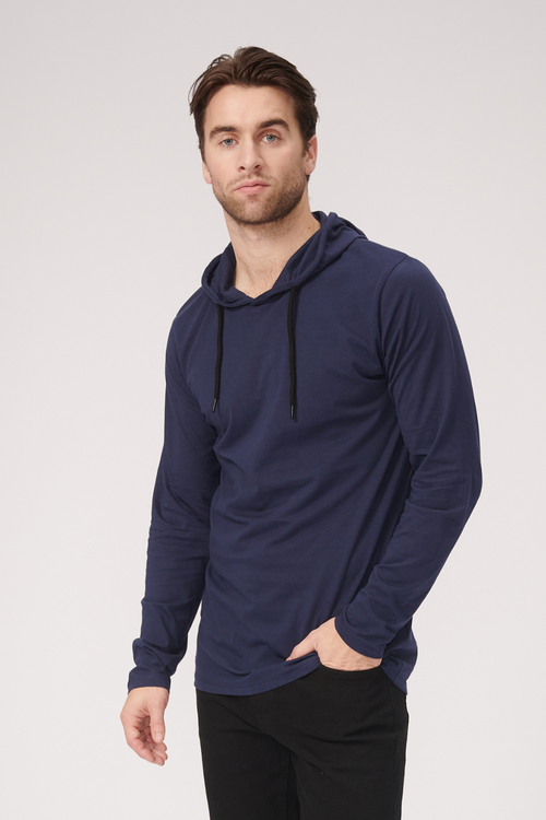 Light hoodie - Blue Navy - TeeShoppen - Blå