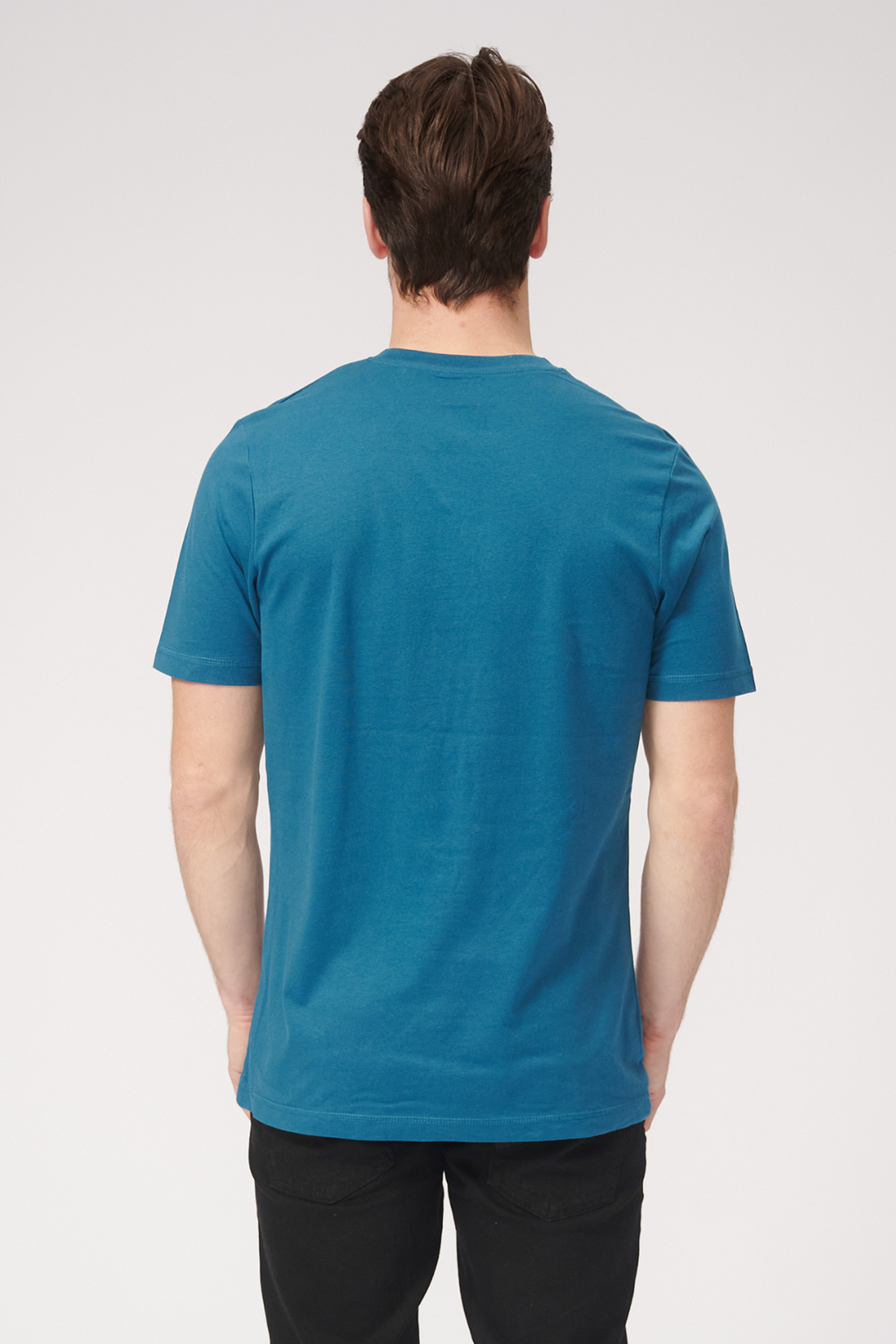 Basic V-neck t-shirt - Petroleum Blue