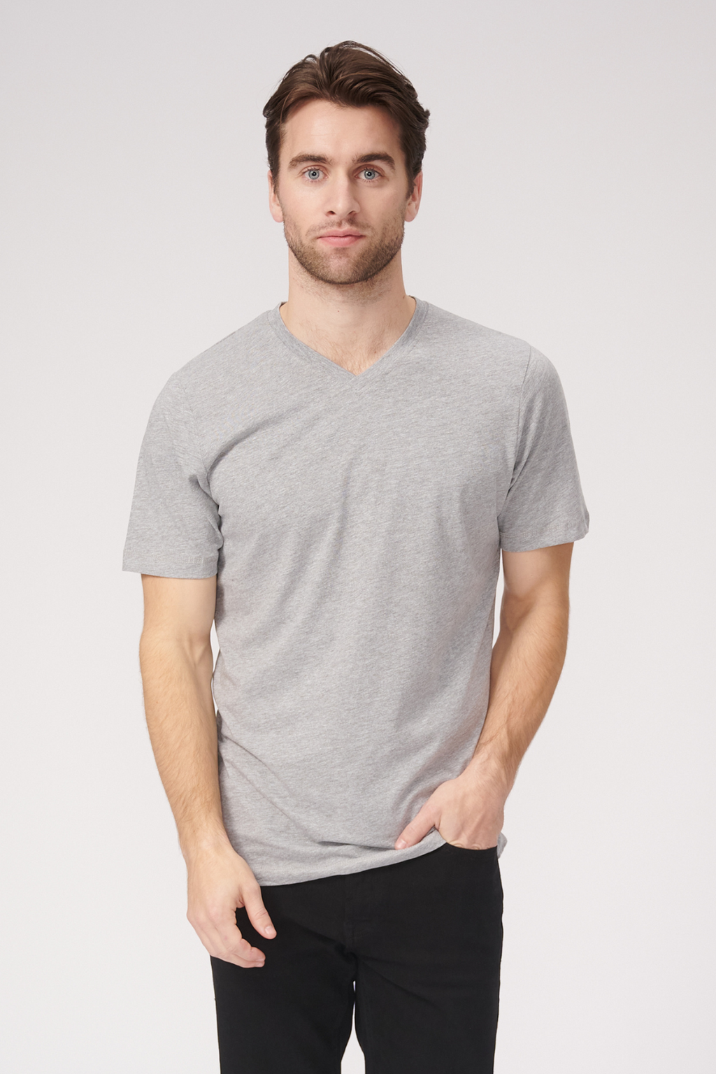 Basic V-neck t-shirt - Oxford Grey