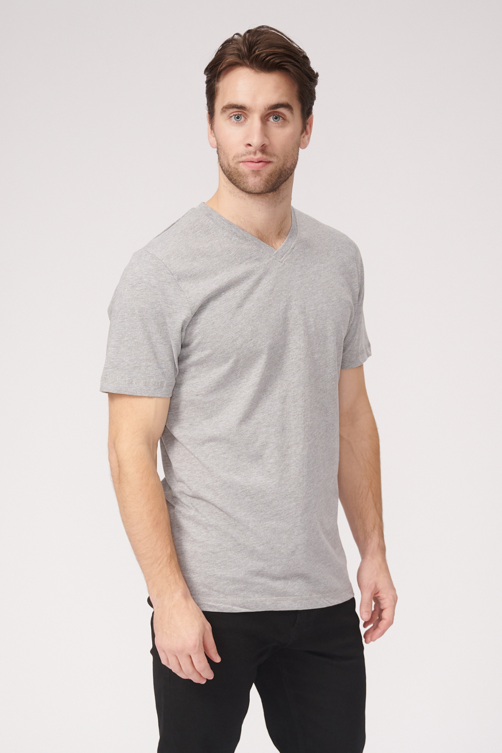 Basic V-neck t-shirt - Oxford Grey