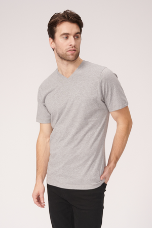 Basic V-neck t-shirt - Oxford Grey