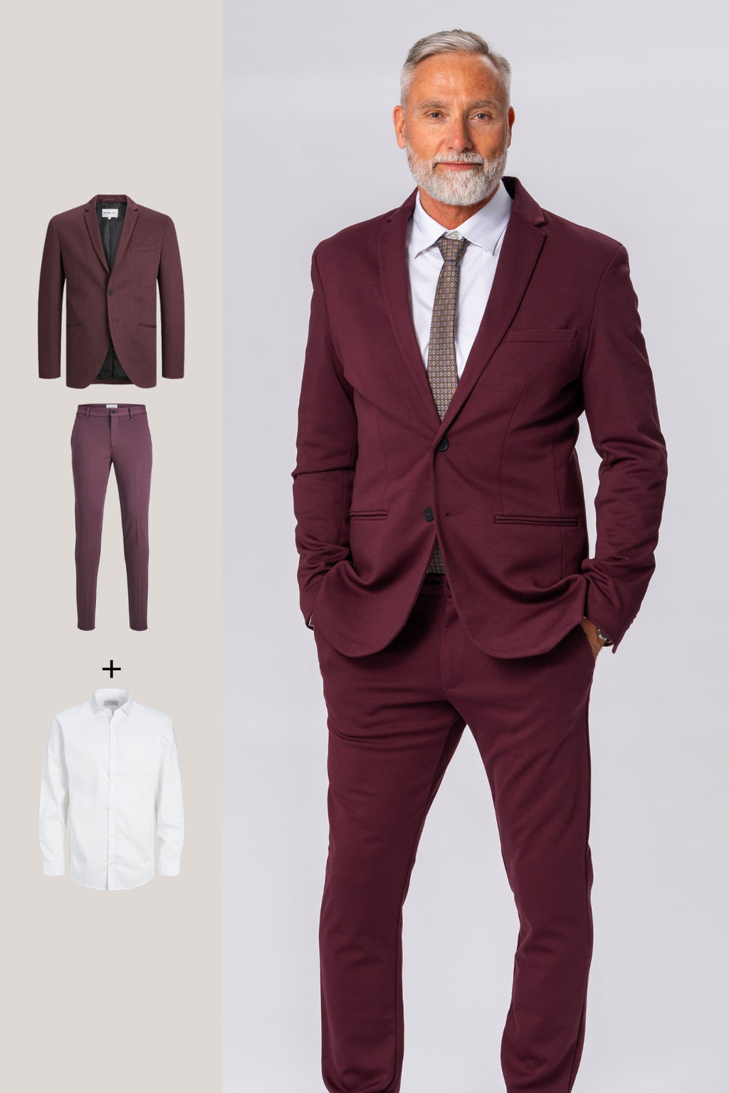 The Original Performance Suit (Burgundy) + The Original Performance Shirt - Package Deal