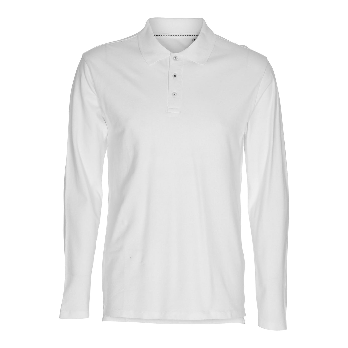 Muscle Long Sleeve Polo Shirt - White - TeeShoppen - White 5
