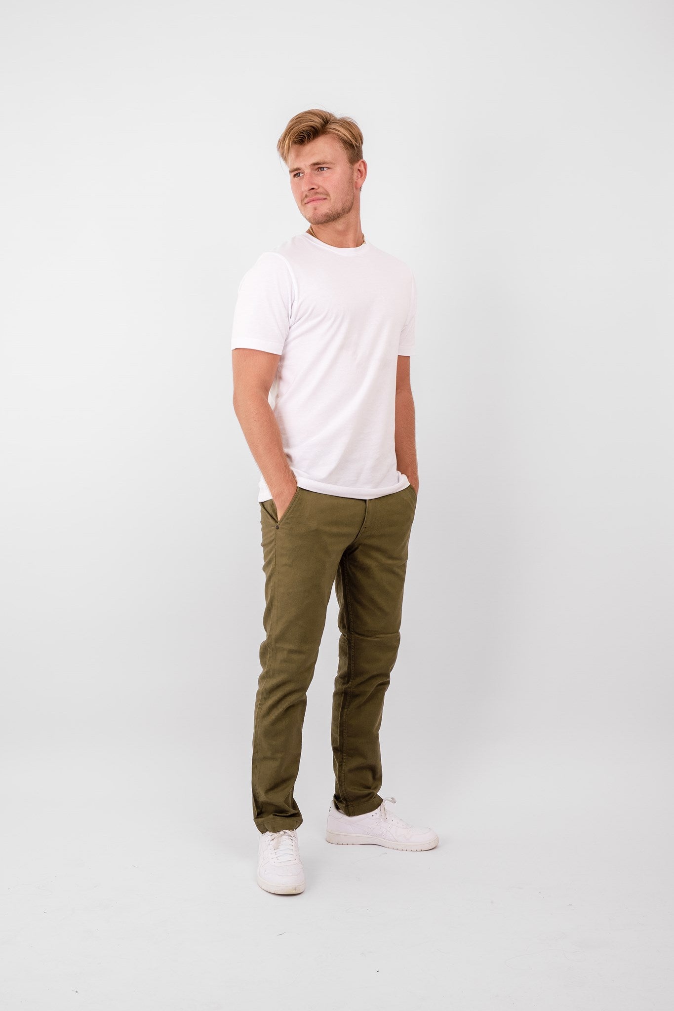 Performance Structure Trousers (Regular) - Olive - TeeShoppen - Green 3