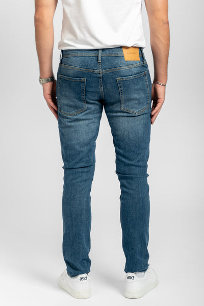 Performance Jeans (Slim) - Medium Blue Denim - TeeShoppen - Blue 5