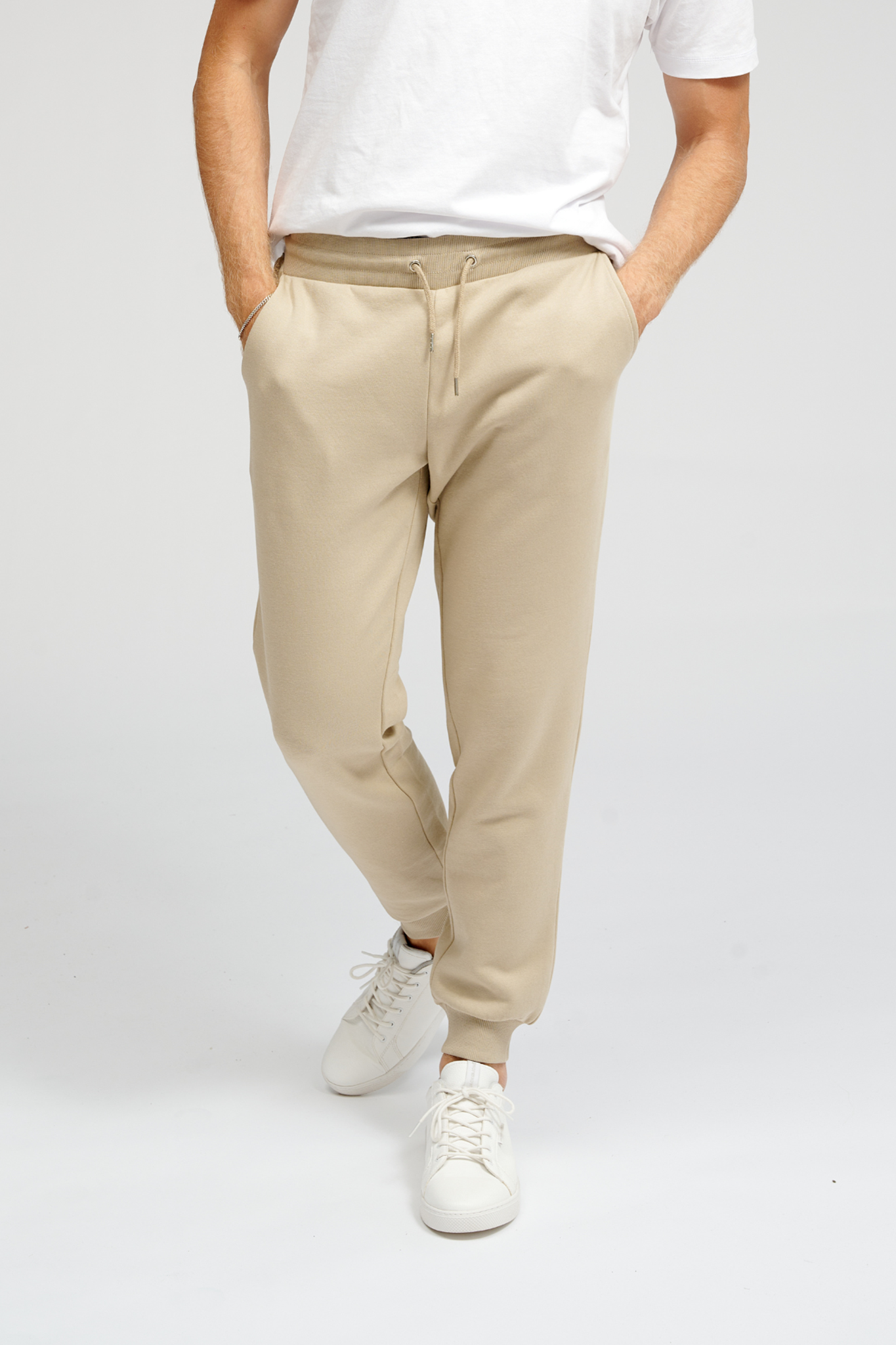 Basic Sweatpants - Dark Beige - TeeShoppen - Khaki