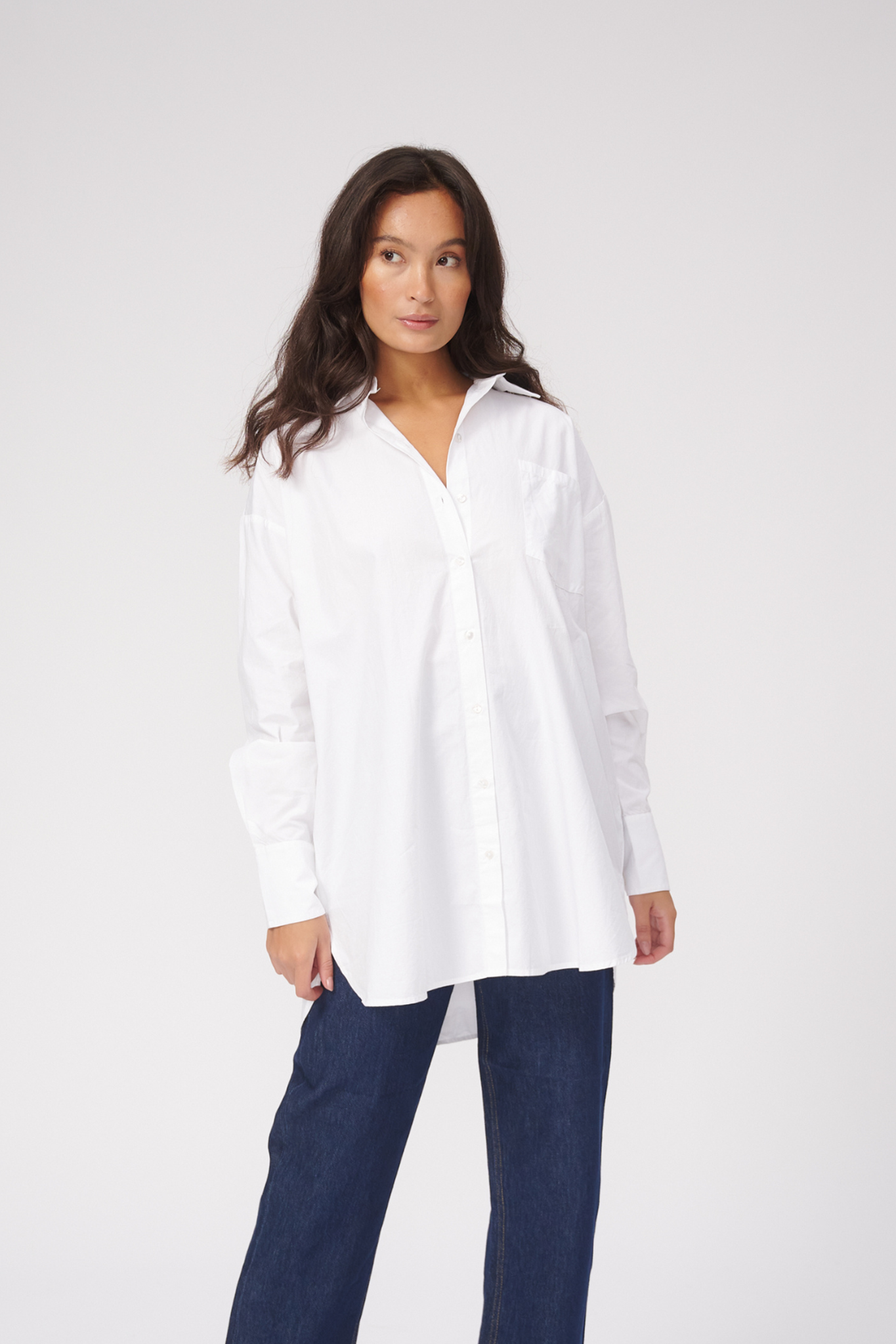 Oversized Shirt - White - TeeShoppen - White