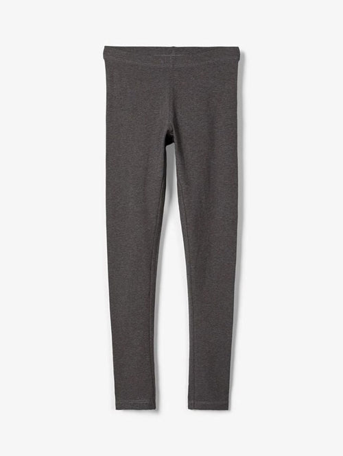 Basic leggings in cotton - Dark Grey - Name It - Grey