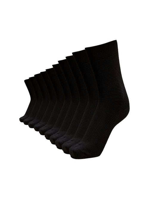 Premium Rib Socks - Black (10 pcs). - Selected Homme - Black