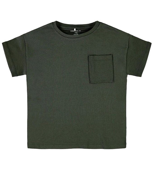 T-shirt with pocket - Raisin - Name It - Green