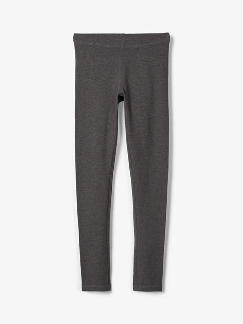 Basic leggings in cotton - Dark Grey - Name It - Grey