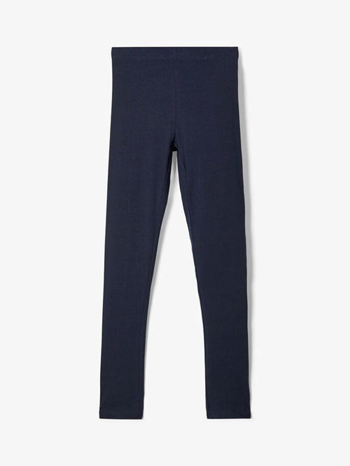 Basic leggings in cotton - Navy - Name It - Blue