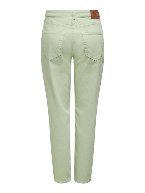 Solid Colour Mum Jeans - Desert Saga - ONLY - Green