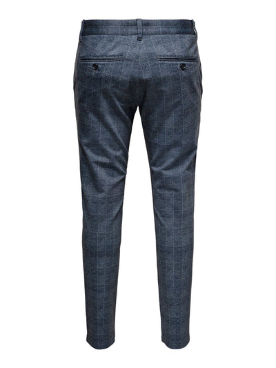 Mark Checked Trousers - Dress Blue - Only & Sons - Blue 2