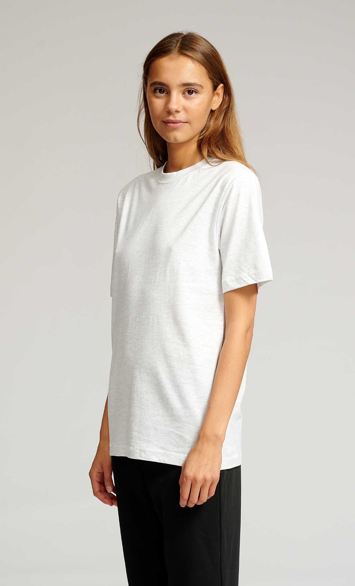Oversized T-shirt - Light Grey Melange - TeeShoppen - Grey 3