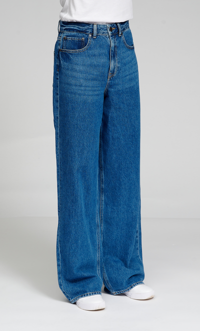 Performance Wide Jeans - Medium Blue Denim - TeeShoppen - Blue 8