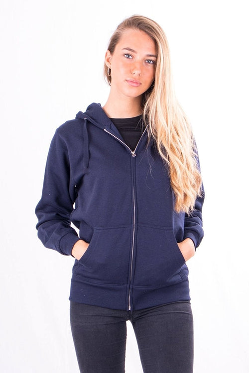 Basic zip hoodie - Navy - TeeShoppen - Blue