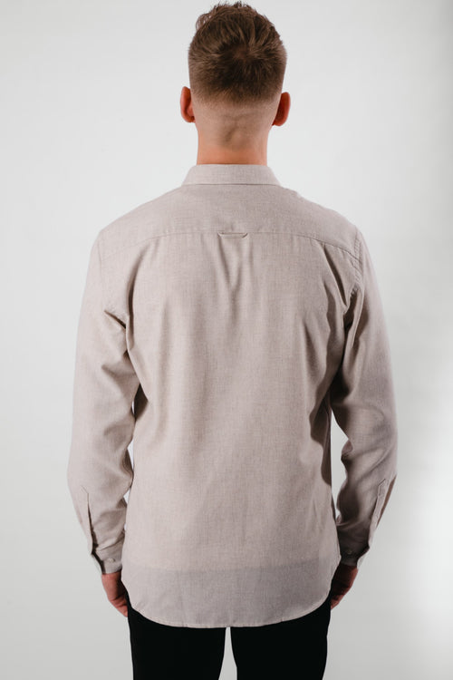 Brok Flannel Melange Shirt - Chinchilla - Only & Sons