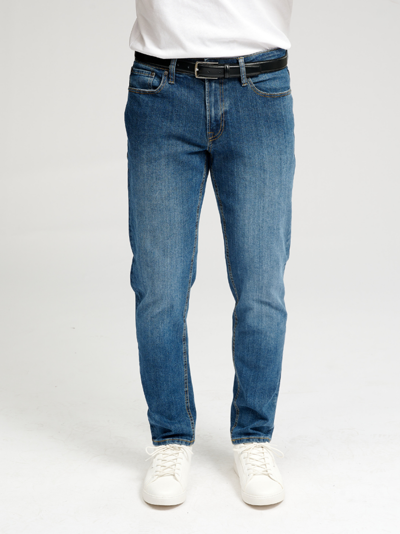 Performance Jeans (Regular) - Medium Blue Denim - TeeShoppen - Blue 4