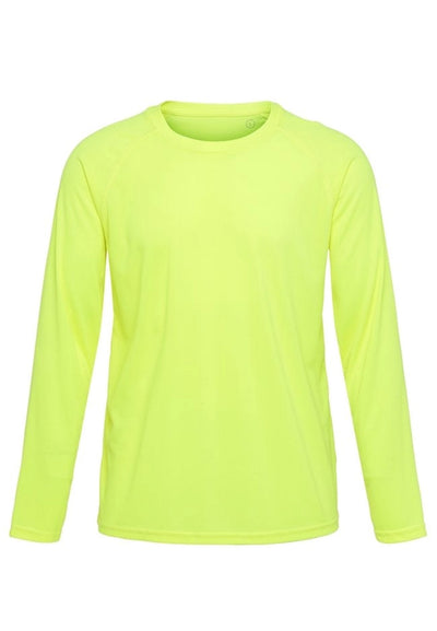 Long-sleeved Training T-shirt - Neon Yellow - TeeShoppen - Yellow
