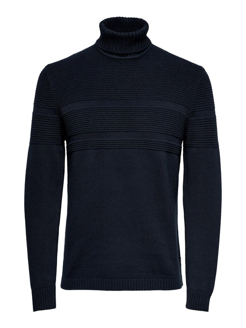 Bace Roll Neck - Dark Navy - Only & Sons - Blue
