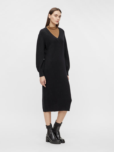 Malena Knit Dress - Black - Object - Black