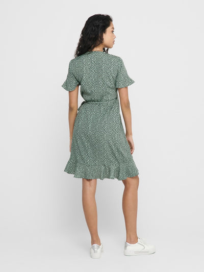 Olivia Wrap Dress - Chinois Green - ONLY - Green 6