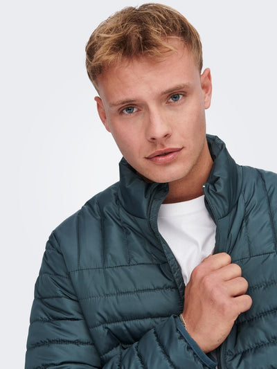 Piet Quilted Jacket - Dark Slate - Only & Sons - Green 2