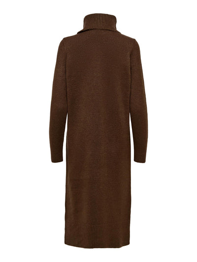 Brandie Roll Neck Dress - Chicory Coffee - ONLY - Brown 6