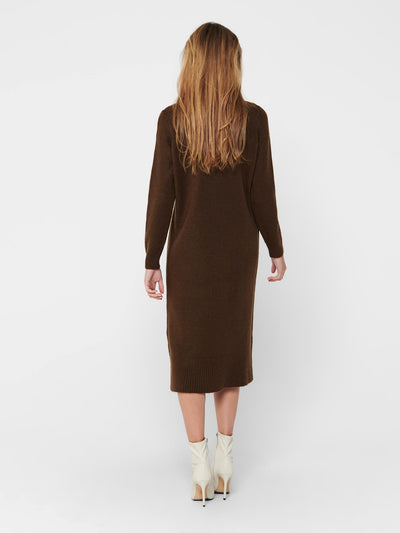 Brandie Roll Neck Dress - Chicory Coffee - ONLY - Brown 4
