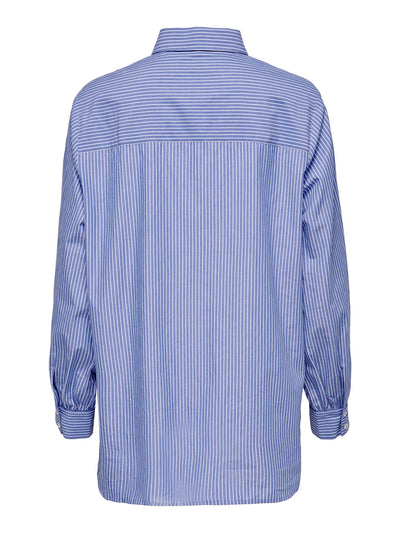Nora Stripe Shirt - Bleached Denim - ONLY - Blue 2