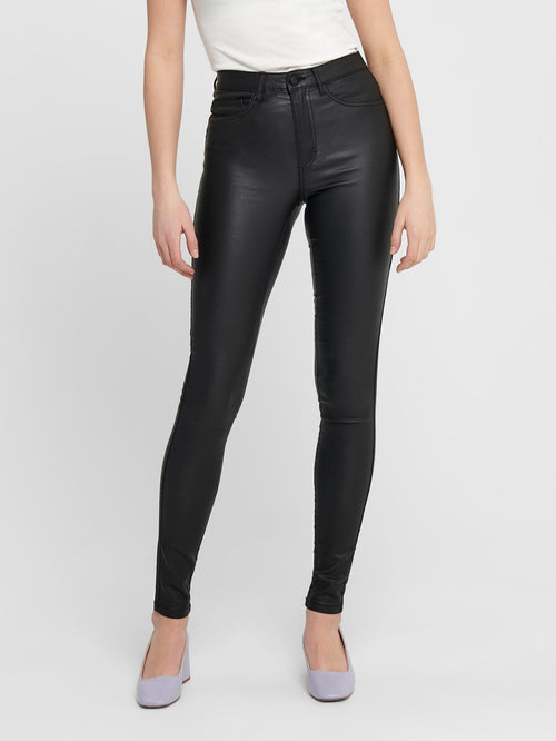 Royal Rock Coated Trousers - Black - ONLY - Black