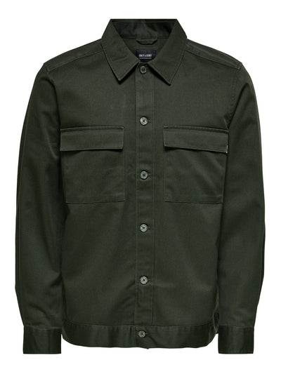 Toby Overshirt - Raisin - Only & Sons - Green