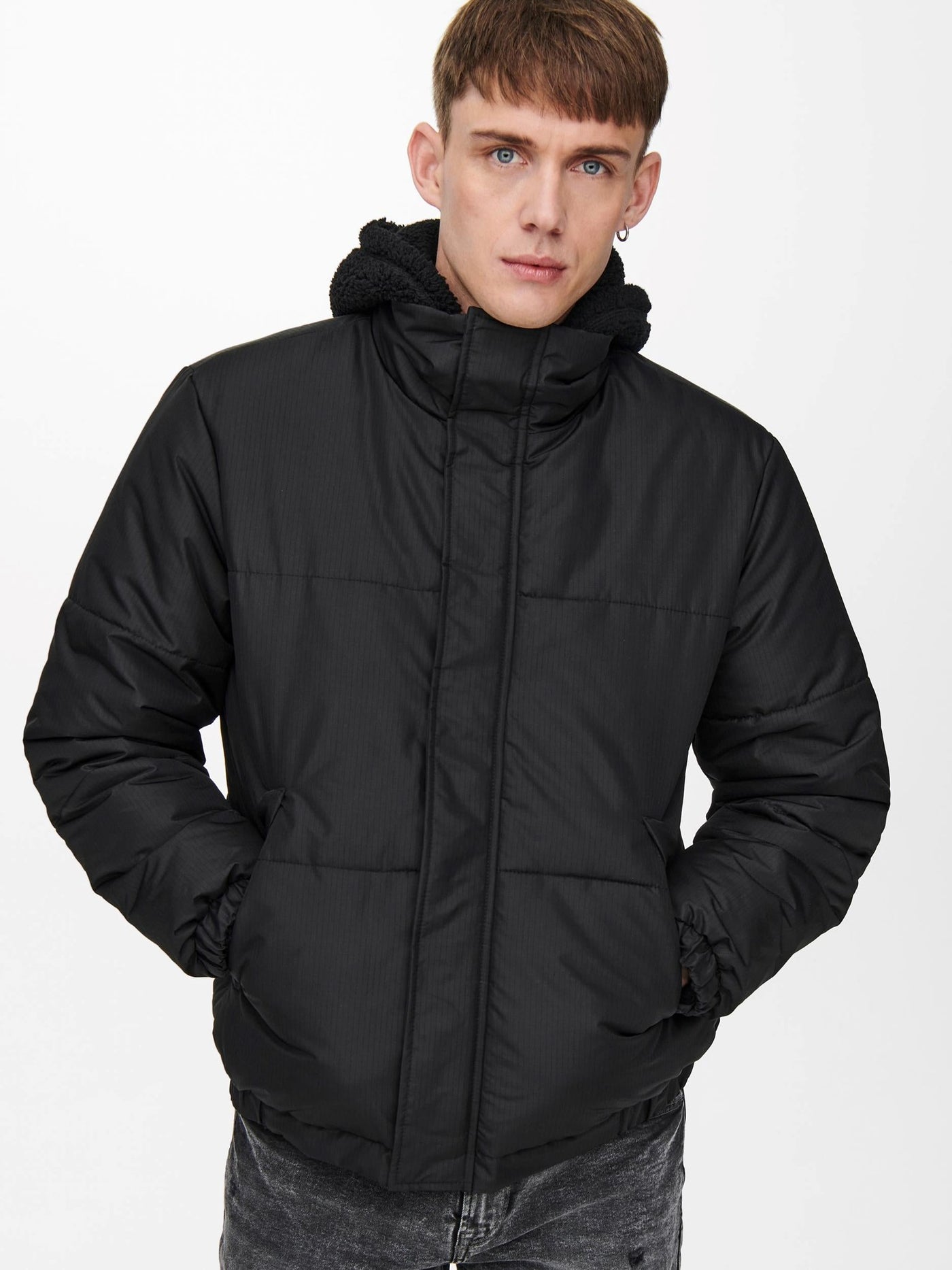 Orion Quilted Jacket - Black - Only & Sons - Black