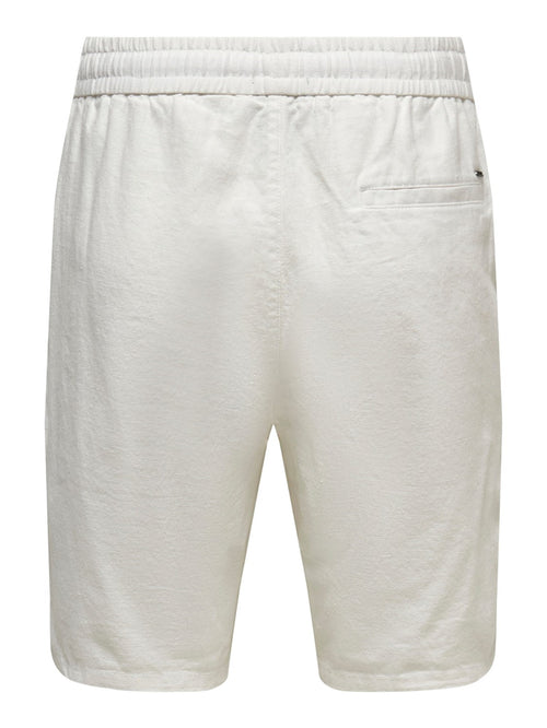 Linus Linen Shorts - Bright White - Only & Sons - White