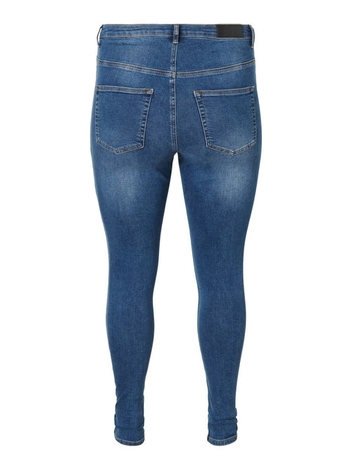Lora Jeans high-waisted (Curve) - Medium blue denim - Vero Moda Curve - Blue