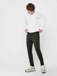 Mark Trousers - Dark green (patterned)