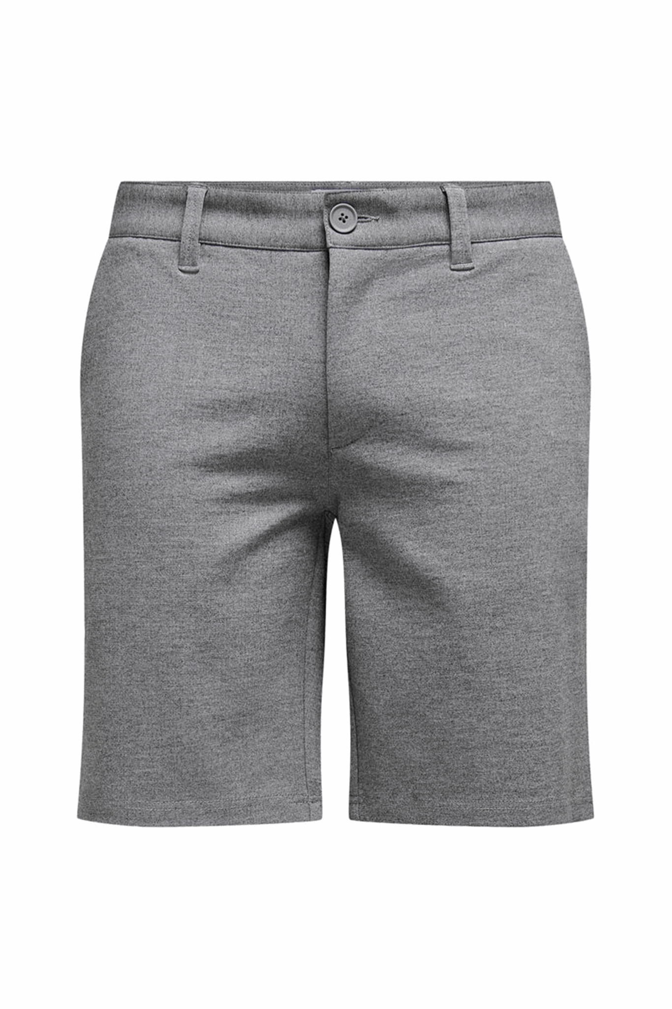 Chino Shorts - Grey Melange - TeeShoppen - Grey 2