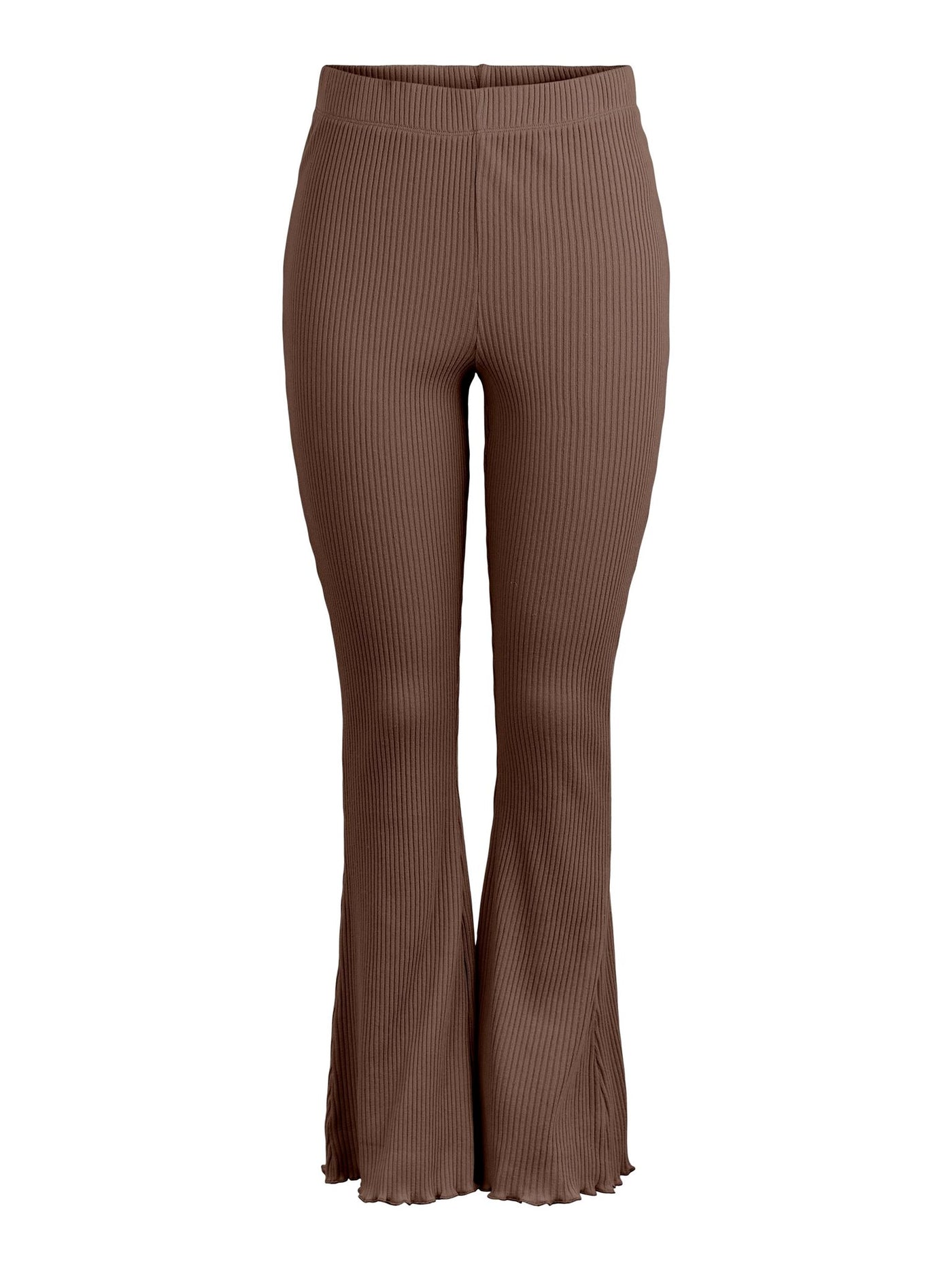 Sigrud High Waist Flared Trousers - Mustang - PIECES - Brown