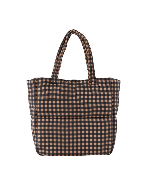 Fulla Padded Shopper Bag - Iced Coffee - PIECES - Brown