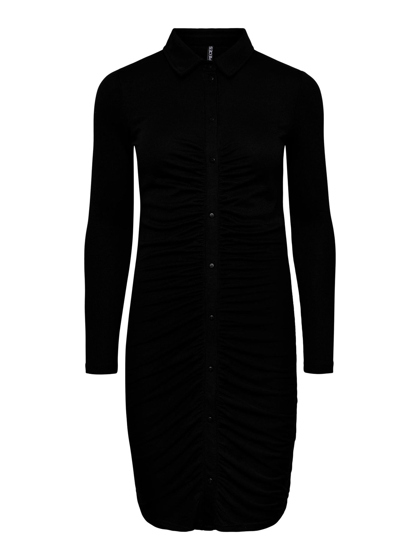 Norma Long Sleeve Dress - Black - PIECES - Black