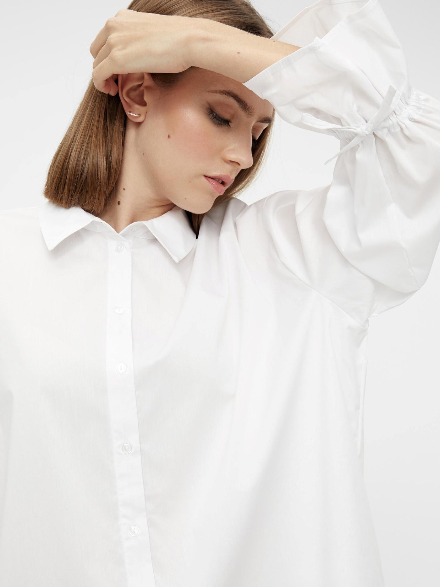 Ecci Oversized Shirt - Light white - PIECES - White 3