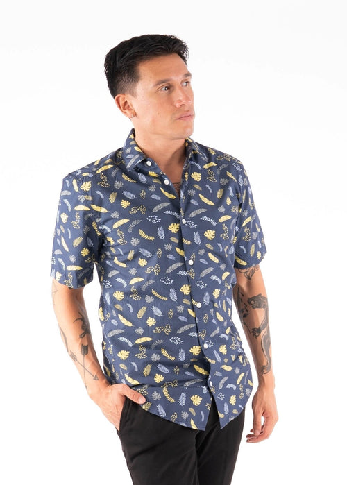 Printed short-sleeved shirt - Navy - Only & Sons - Blue