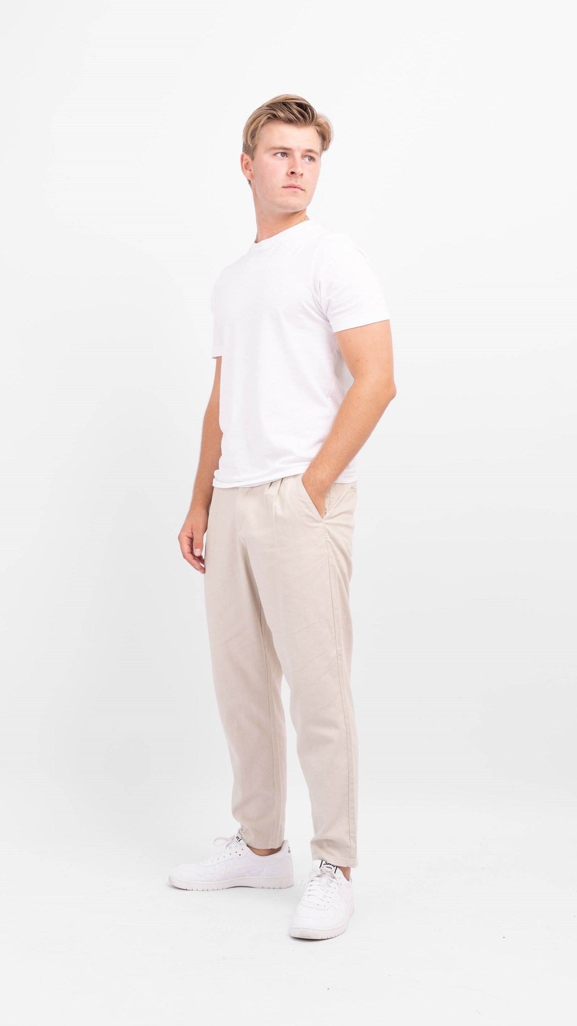 Linen Pants - Silver Lining - Only & Sons - Khaki 2