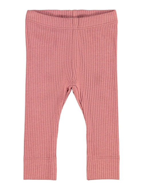 RIB LEGGINGS - Withered Rose - Name It - Red