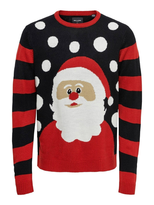 Santa Christmas knit - Black - Only & Sons - Black