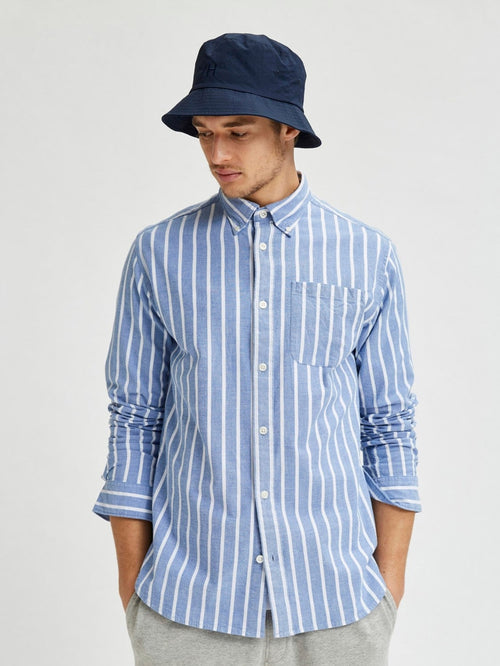 Rick Flex Shirt - Dark Navy Striped - Selected Homme - Blue
