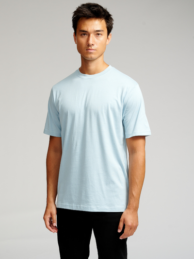 Oversized T-shirt - Sky Blue - TeeShoppen - White 3