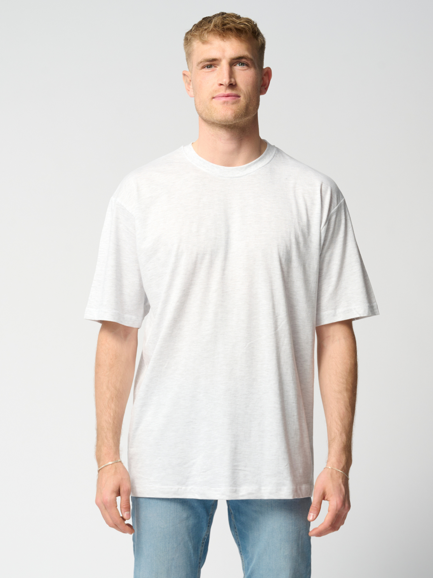 Oversized T-shirt - Light Grey - TeeShoppen - Grey